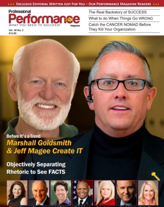 Professional Performance Magazine cover featuring Marshall Goldsmith